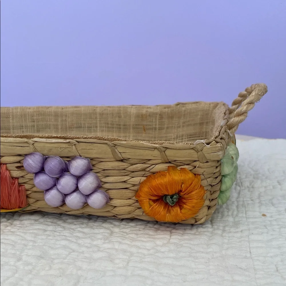 Handcrafted Woven Basket with Colorful Accents
